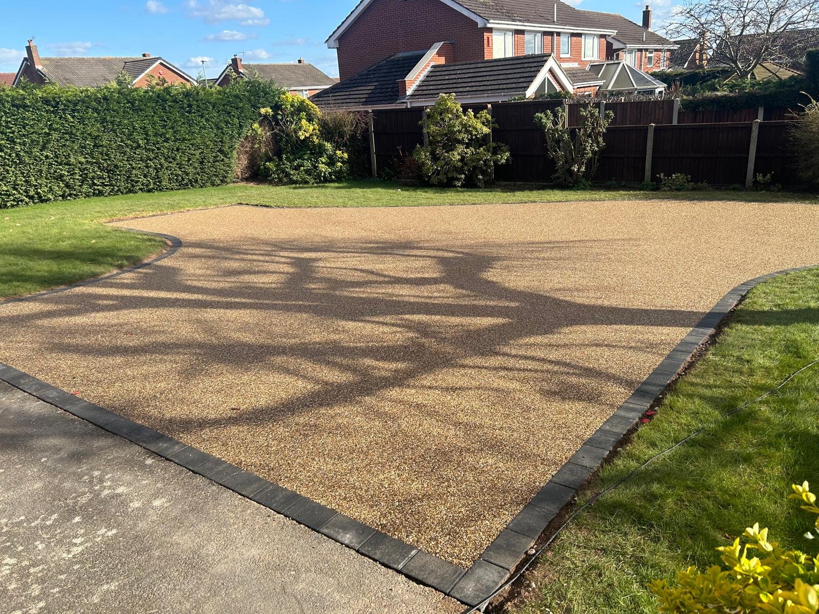 Resin bound driveway gold